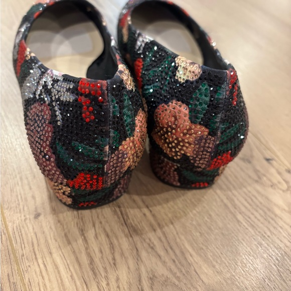 Alex Marie Bevier Elegant Rhinestone Floral Low Block Heel Shoes 10 - Picture 4 of 9